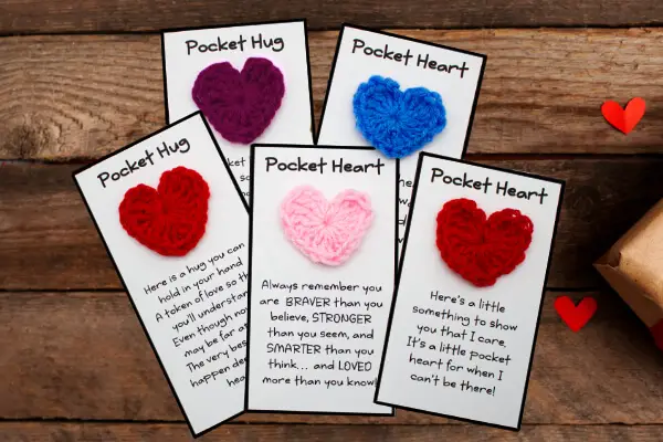 Pocket Hug Crochet Pattern Pocket Hug Quotes Included Pocket Heart Pattern  Valentine's Day Crochet Pattern Anniversary Pattern 